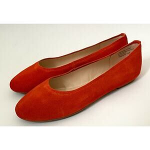 Violet & Red Leather Suede Ballet Flat Orange Size 7.5 NEW